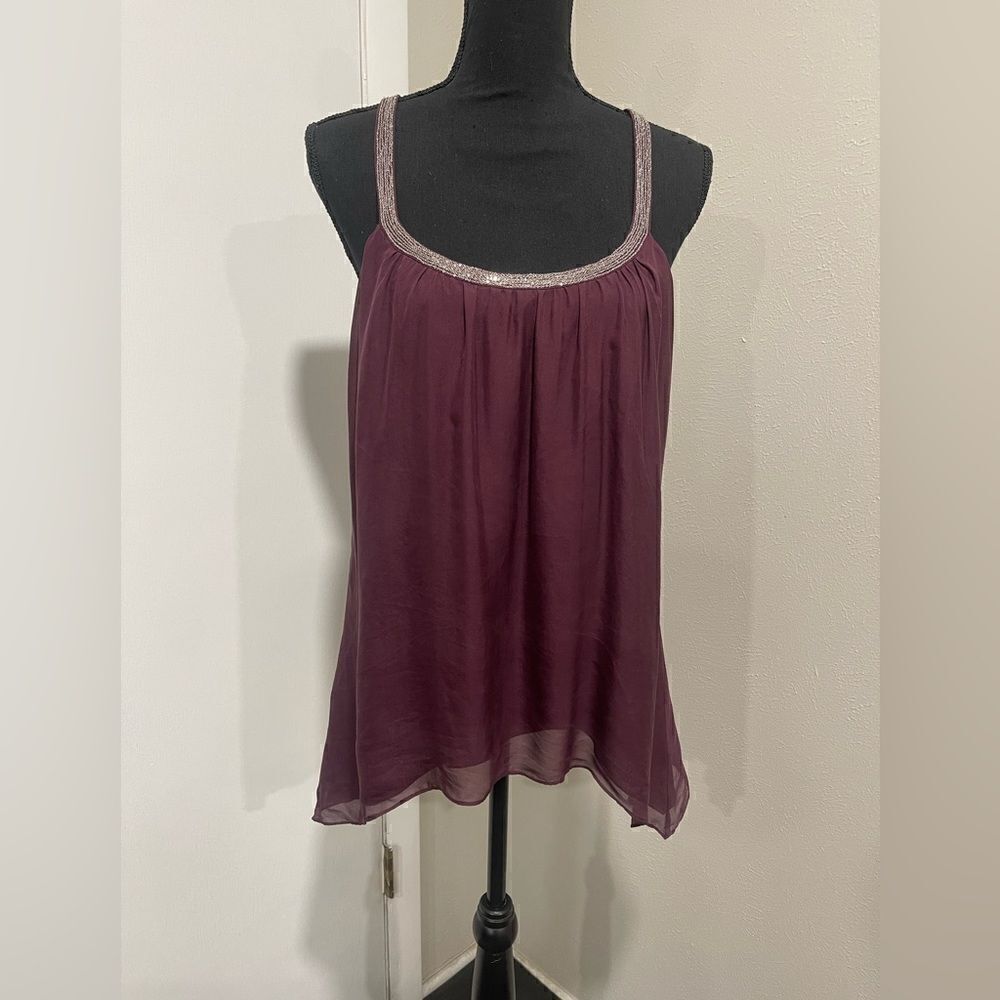 Burgundy Top 100% Silk